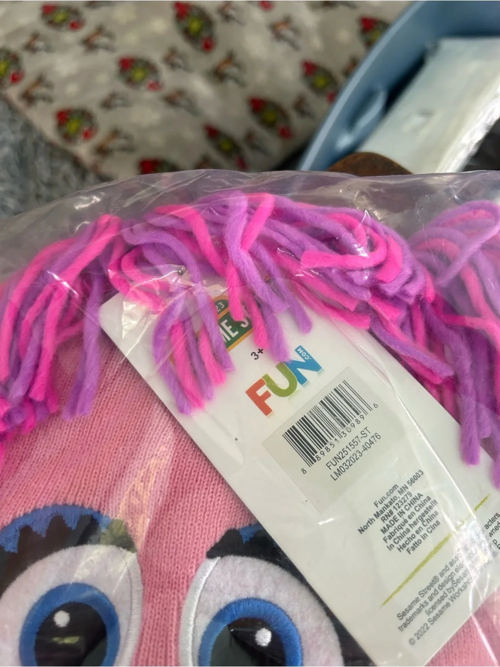 Disney Pink Knit Character Beanie with Yarn Fringe